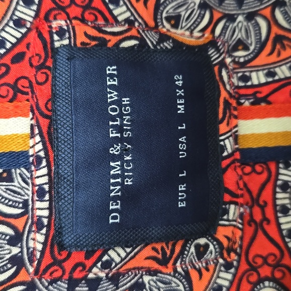 Denim & Flower Red Patterned Shirt - Picture 4 of 10